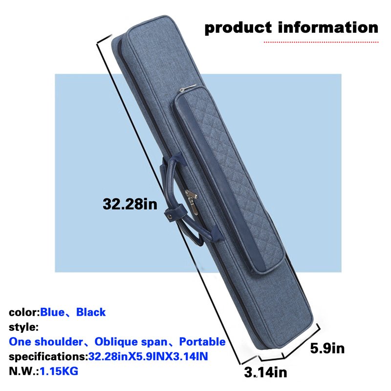 Wholesale 3B 4S Billiard Cue Case Pool Cue Stick Carrying Case and Bag with Stick Holder for 1/2 Snooker & Billiard Cue Stick