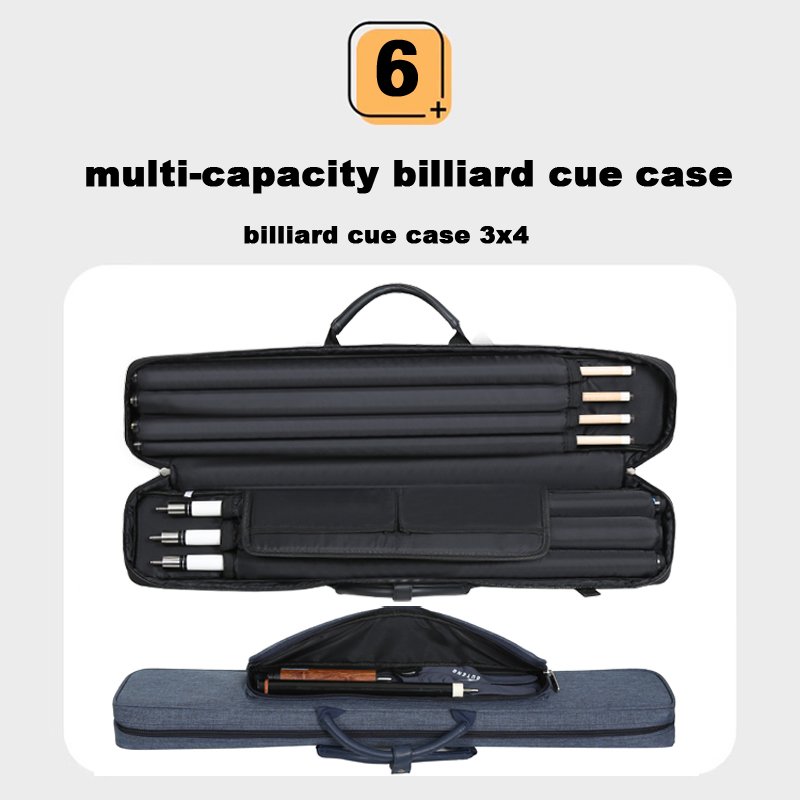 Wholesale 3B 4S Billiard Cue Case Pool Cue Stick Carrying Case and Bag with Stick Holder for 1/2 Snooker & Billiard Cue Stick