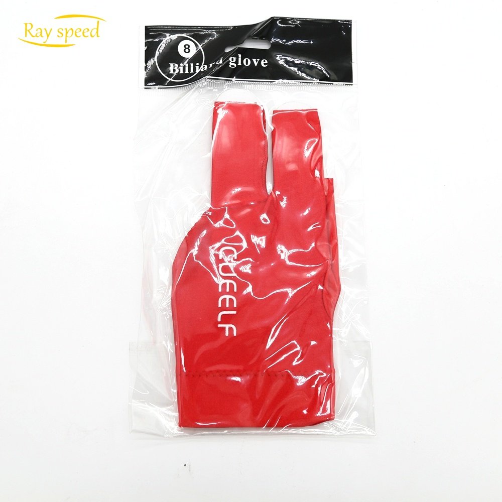 Rayspeed Pool Glove for Left Hand - 3 Finger Read Billard Glove Snooker Shooting Glove for Men & Women with Adjustable Velcro