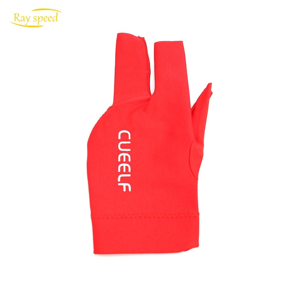 Rayspeed Pool Glove for Left Hand - 3 Finger Read Billard Glove Snooker Shooting Glove for Men & Women with Adjustable Velcro