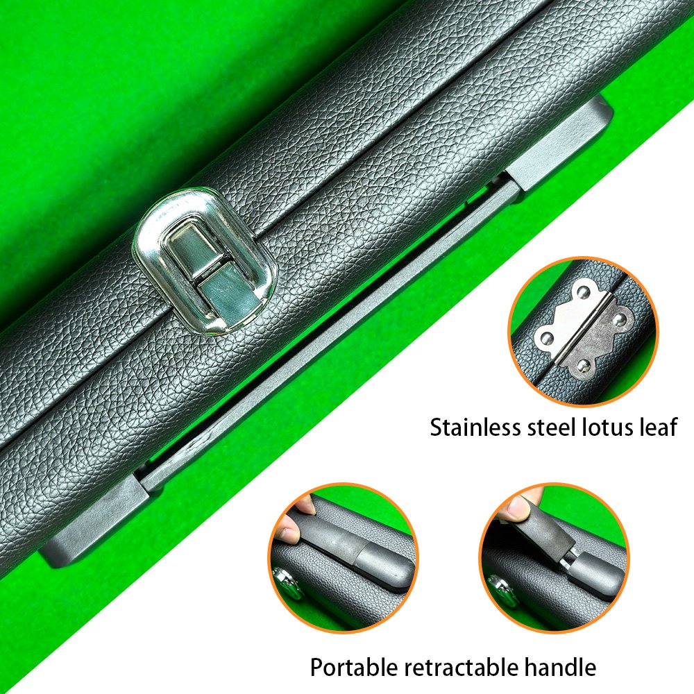 Billiard Pool Cue Case 1/2 Black Leather Pool Billiard Cue Case 2 Holes High Quality Billiard Cue Rod Box