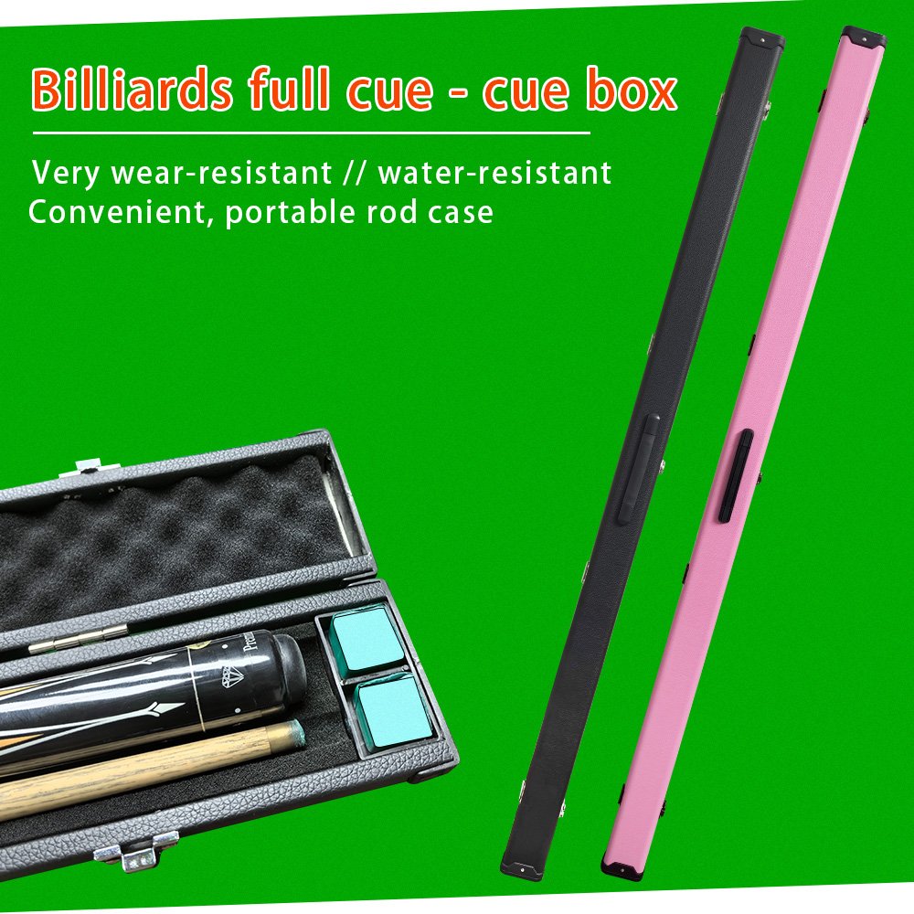 Billiard Pool Cue Case 1/2 Black Leather Pool Billiard Cue Case 2 Holes High Quality Billiard Cue Rod Box