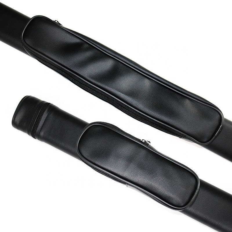 Factory Price PU Leather 3/4 Billiard Snooker Cue Case Flat Shape Bags with 2 Holes On Sale