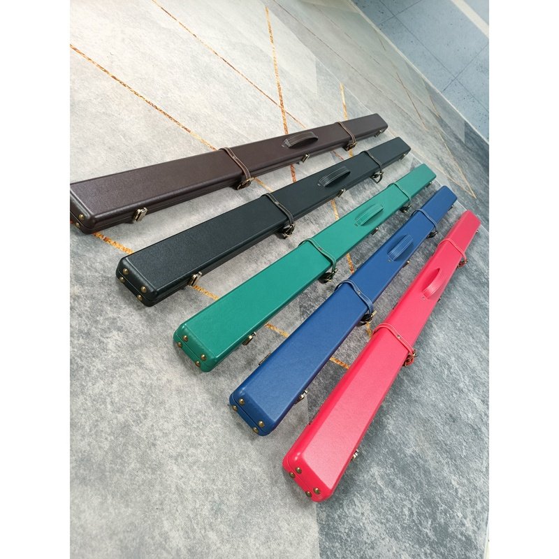 Classic Pure Color Leather 2 Slots Single Piece Straight Billiard Snooker Pool Cue Stick Case/Bag/Box