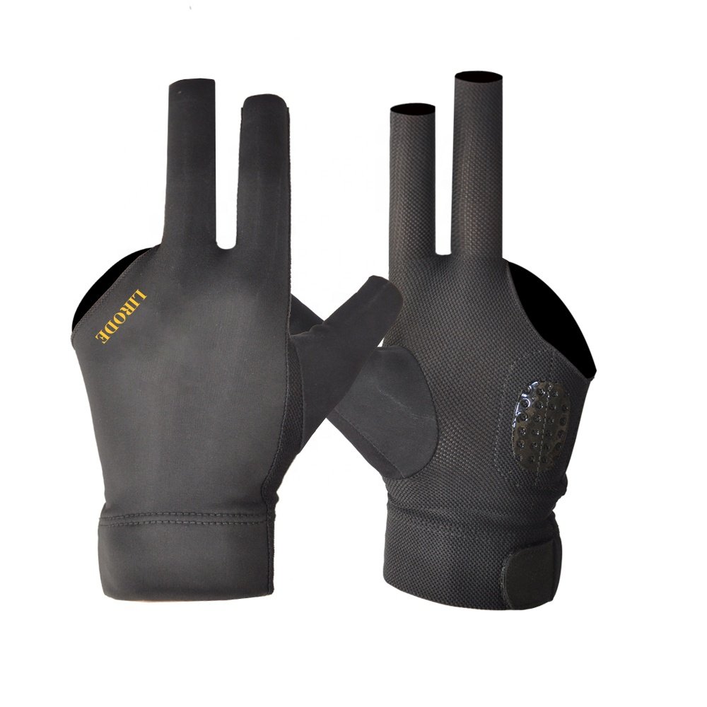 Custom Classic Men Women Non Slip Suede Leather Billiard Snooker Cue Glove Shooter Pool Gloves Fits Left Right Hand