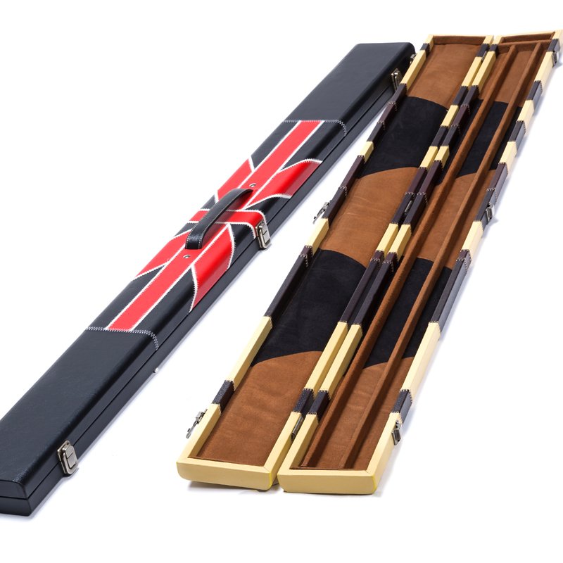 Billiard Pool Cue Case 1/2 Black Leather Pool Billiard Cue Case 2 Holes Portable High Quality Billiard Cue Rod Box