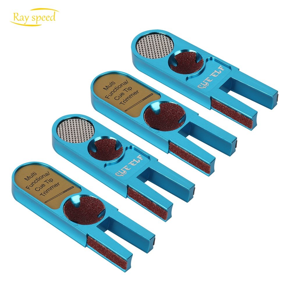 Rayspeed Cue Tip Trimmer Cue Tip Shaper 5 in 1 U Shaped Trimmer Billiards Tip Shaper Blue
