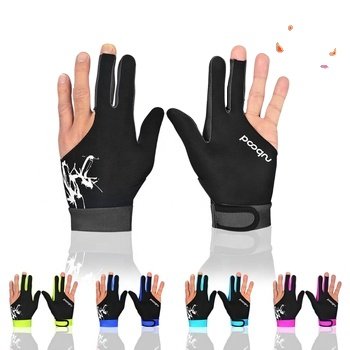 HBG 0912 Breathable Anti slip Three Finger Snooker Gloves Hot Selling Delivery Quick Billiards Gloves for unisex