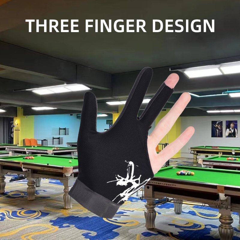 HBG 0912 Breathable Anti slip Three Finger Snooker Gloves Hot Selling Delivery Quick Billiards Gloves for unisex