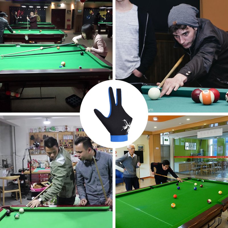 HBG 0912 Breathable Anti slip Three Finger Snooker Gloves Hot Selling Delivery Quick Billiards Gloves for unisex