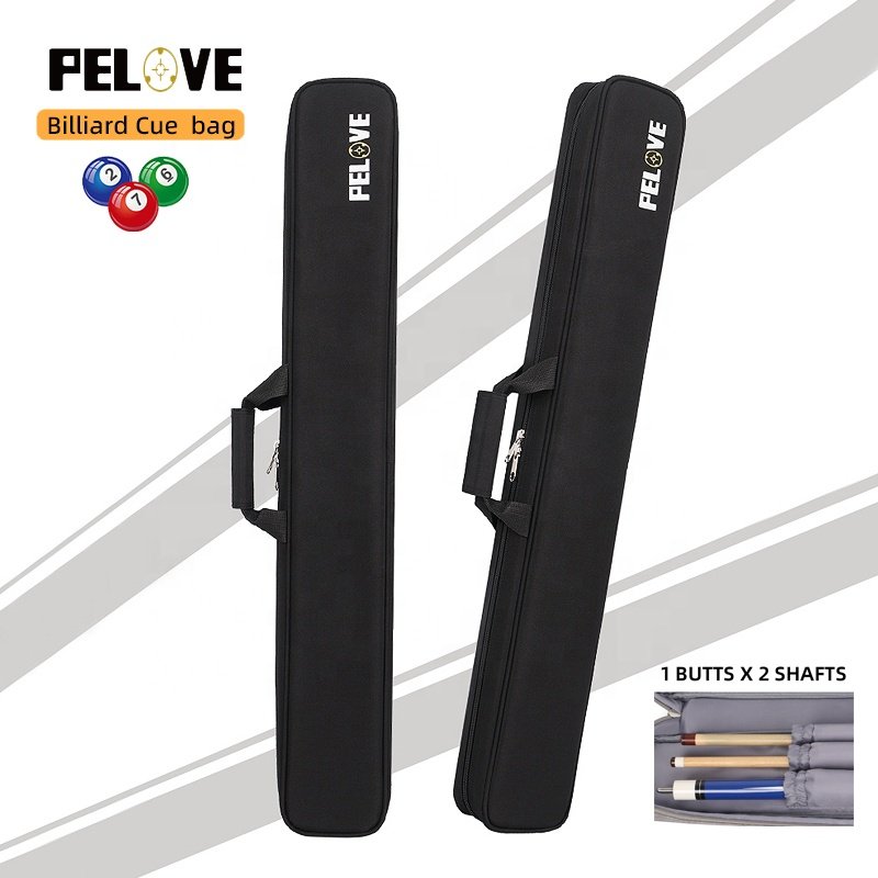 1x2 Soft Pool Cue Case Billiard Pool Cue Stick Carrying Bag - Holds 1 Butts and 2 Shafts