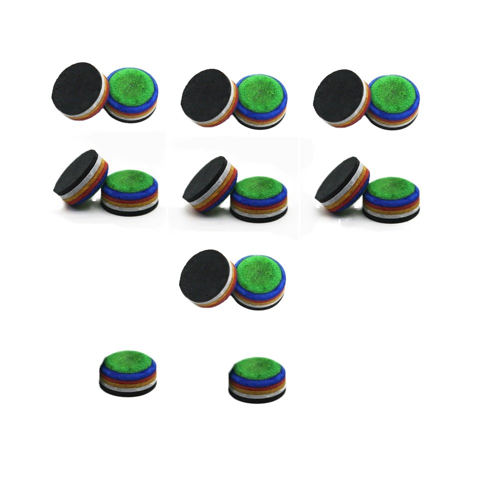 Hot Sale 14mm Green Leather Pool Billiard Snooker Cue Accessories High Quality 6 Layers Tip