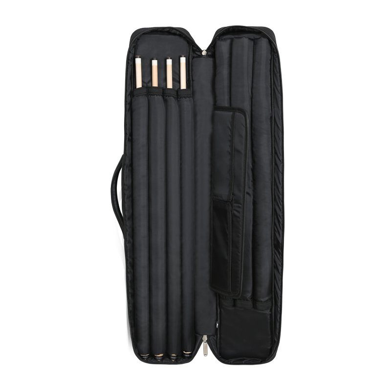 Custom Large Capacity 4x4 Pool Cue Case with Backpack Straps Carrying Case for 4 Snooker Cues