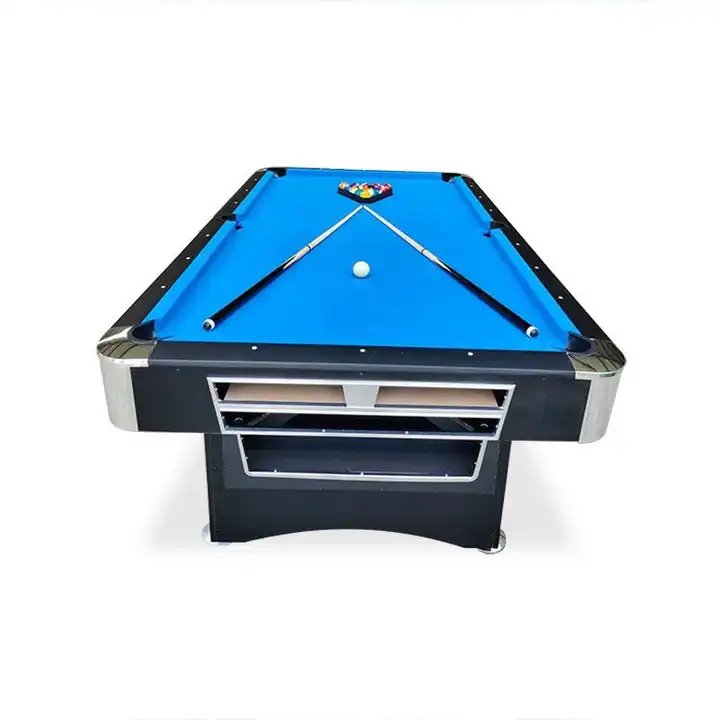 Black with Blue Color Custom Foldable Legs 7FT Folding Snooker Pool Billiard Table For Sale
