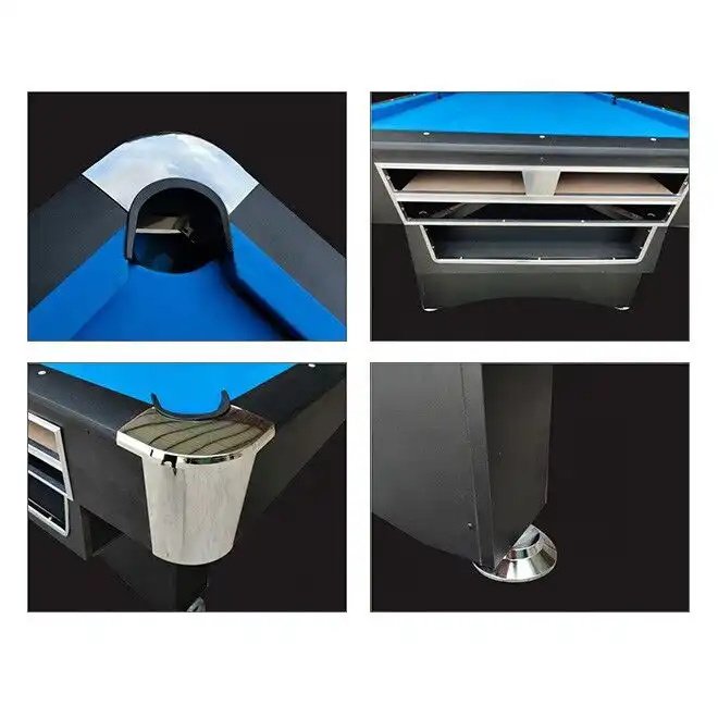 Black with Blue Color Custom Foldable Legs 7FT Folding Snooker Pool Billiard Table For Sale
