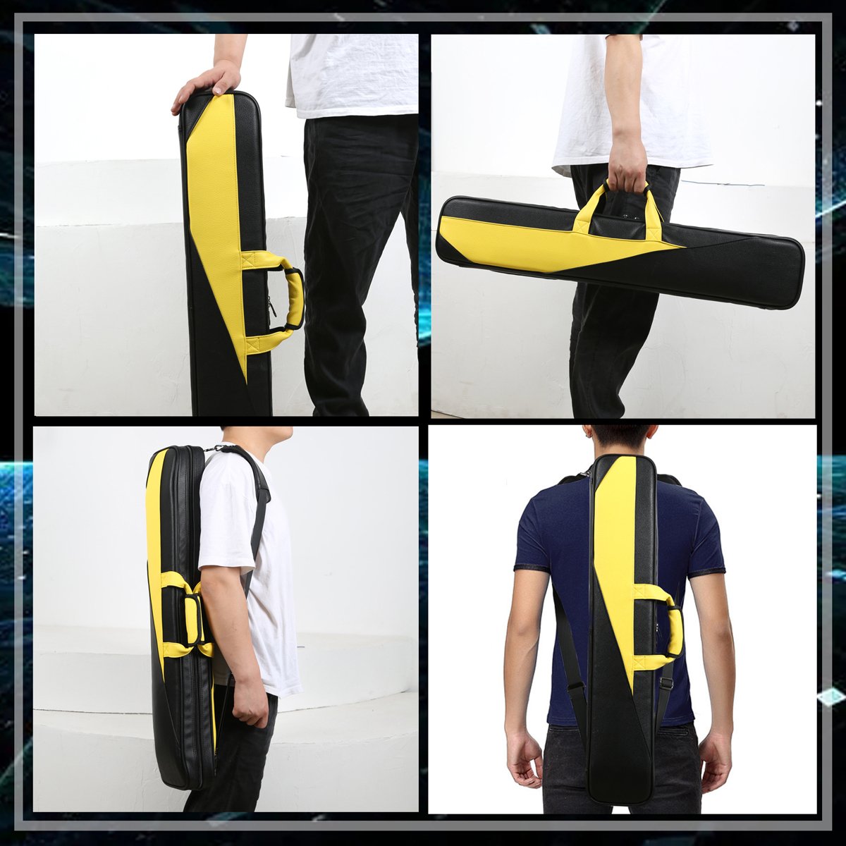 Professional Billiards Player Leather Waterproof Large 3x4 Pool cue snooker sticks Box billiard cue case billiard cues bag