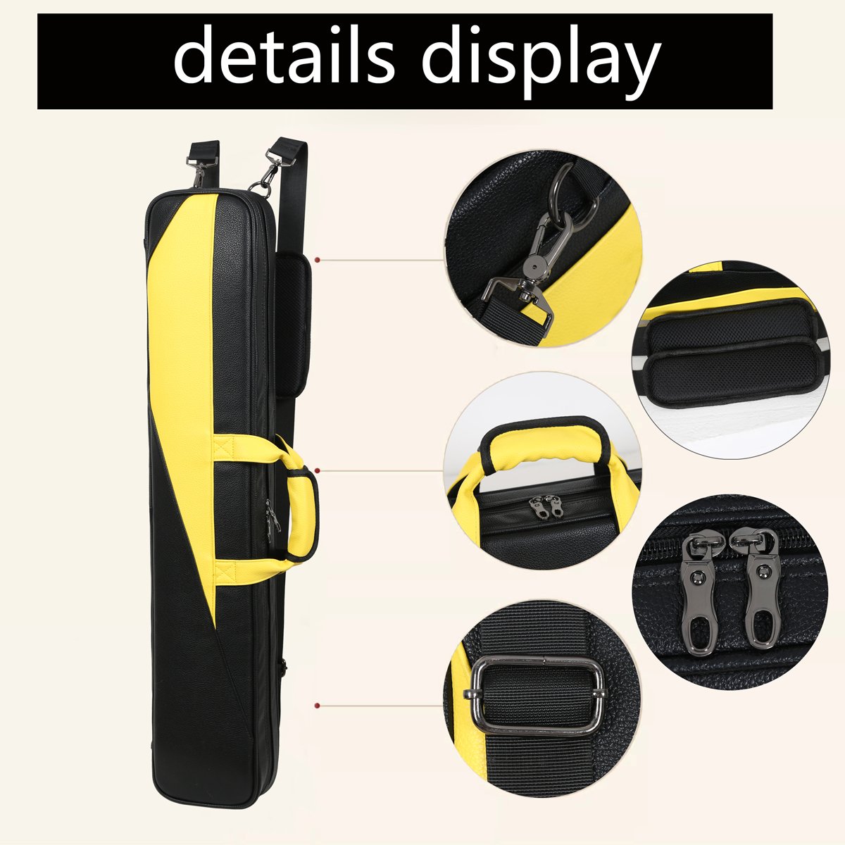 Professional Billiards Player Leather Waterproof Large 3x4 Pool cue snooker sticks Box billiard cue case billiard cues bag