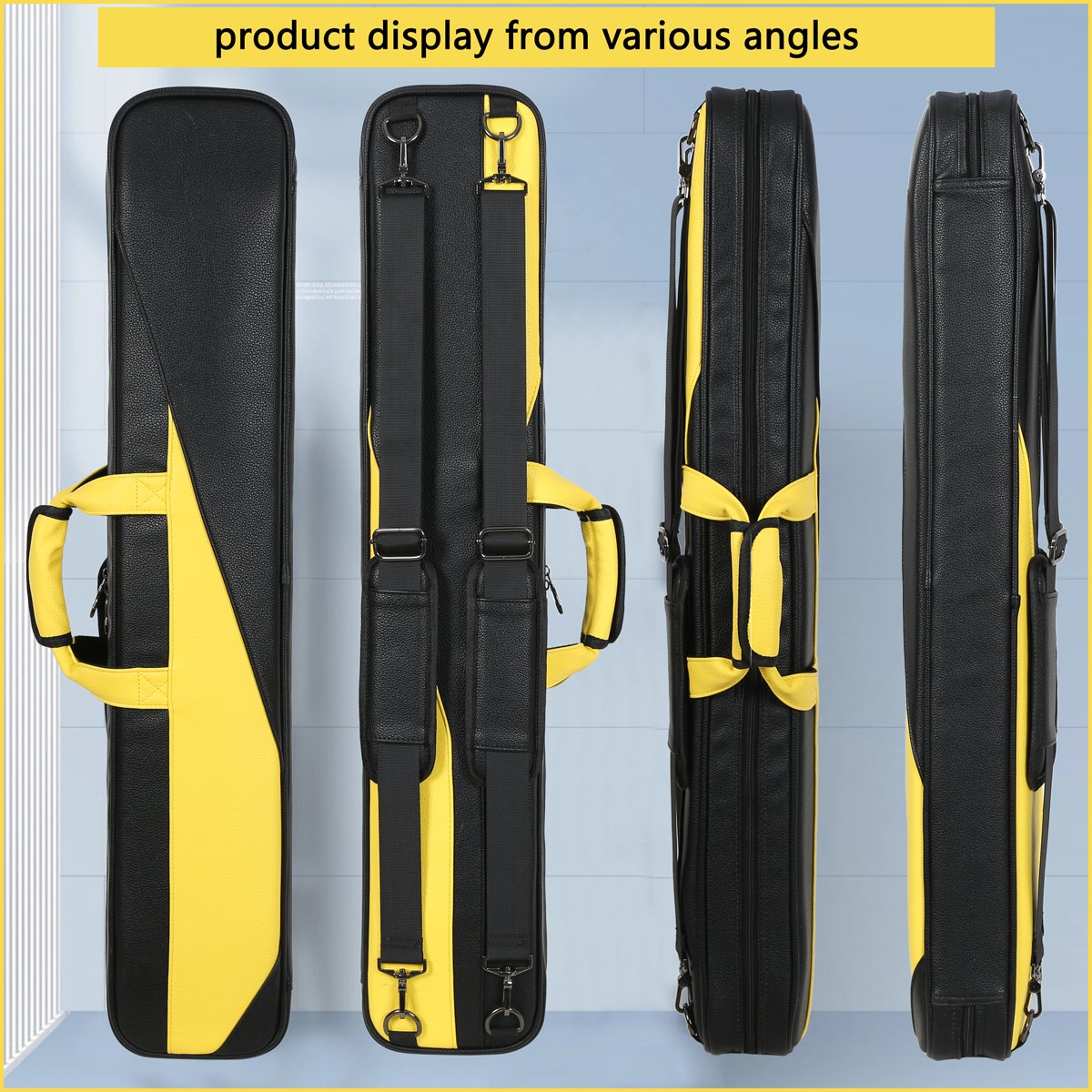 Professional Billiards Player Leather Waterproof Large 3x4 Pool cue snooker sticks Box billiard cue case billiard cues bag
