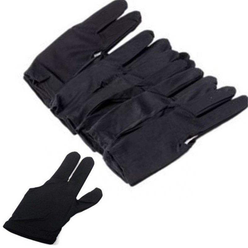3 Finger Hand Stretch Black Outdoor Nylon Sports Shooters Snooker Pool Table Cue Billiard Gloves