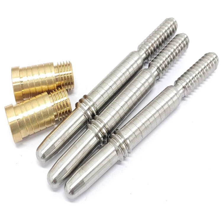 Stainless Steel Quick Release Uniloc Thread Cue Joint Pin Screw Brass Insert Set Cue Building Repair Part Accessory