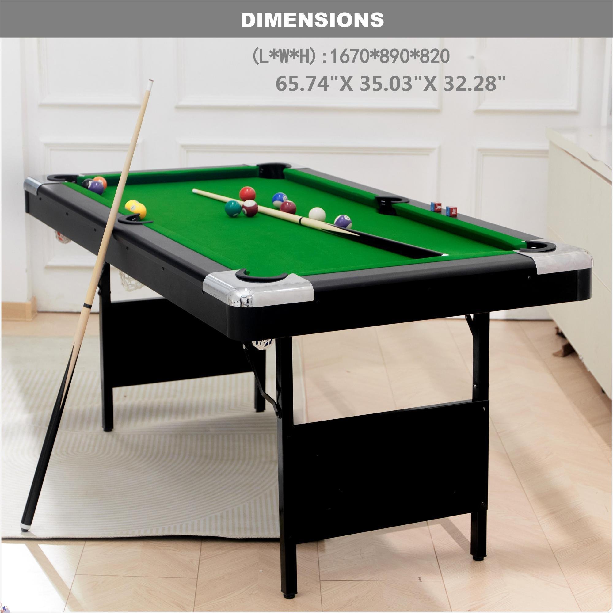 Foldable pool table Indoor Home Office sports entertainment High quality pool table 5.5FT BILLIARD TABLE