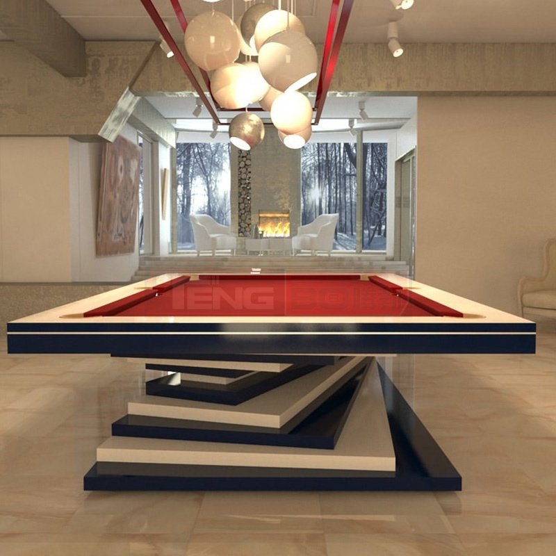 Hot Sale Customized 9FT Professional American Pool Table High Quality Full-Size Snooker Game Table Slate Cushions Wood Legs Fans