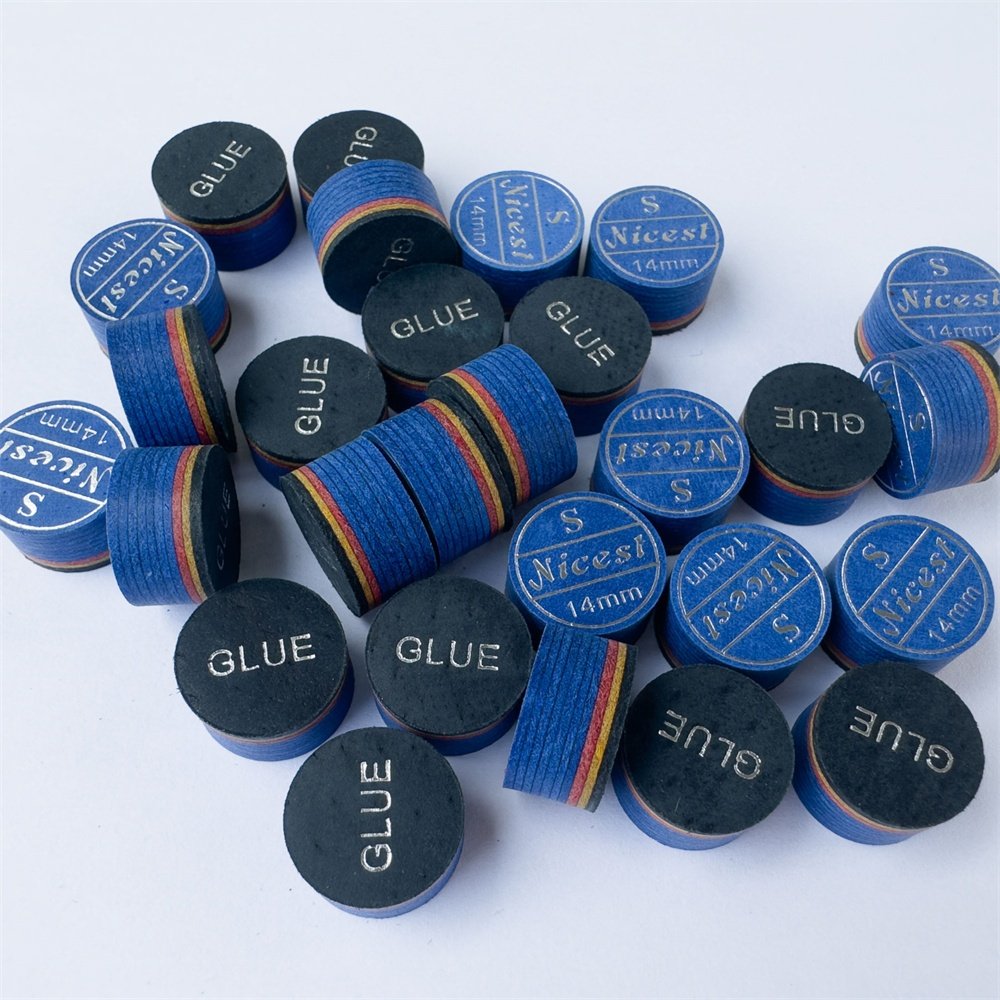 Premium 8 layers Japan pool cue tips blue 14mm factory direct selling tip billiard accessories