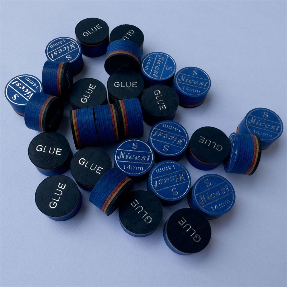 Premium 8 layers Japan pool cue tips blue 14mm factory direct selling tip billiard accessories
