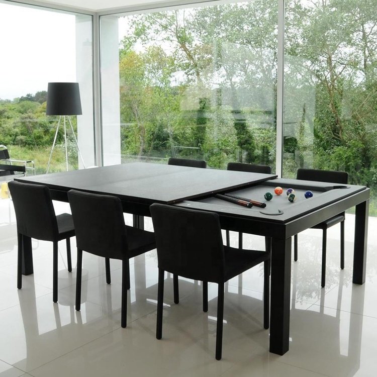 Konford Pool Table With Dining Top MDF Wooden Legs Family Kid Mini New Moden Fashion Small Snooker Billiard Table Indoor Games