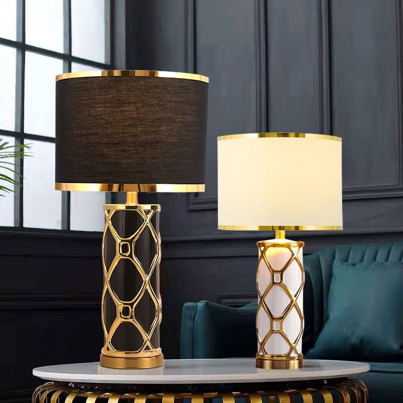 Modern Simple Ceramic Fashion Bedside Black Table Light LED Lighting Home Decorative Desk Lamp E27