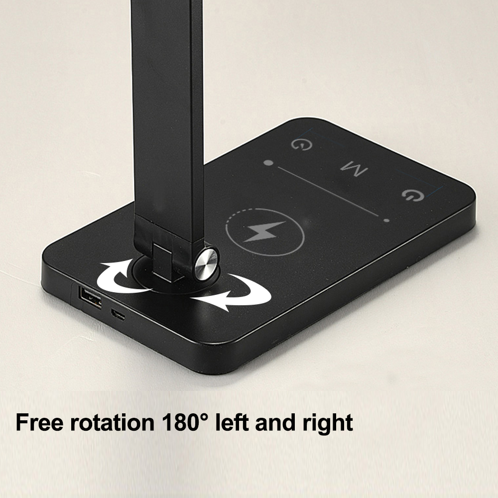 LED Desk Lamp Snooker Table Lamp 24 Piano Lamp 350 Metal AC 90 Modern with Wireless Charger USB Charging Port Dimming 5 Color