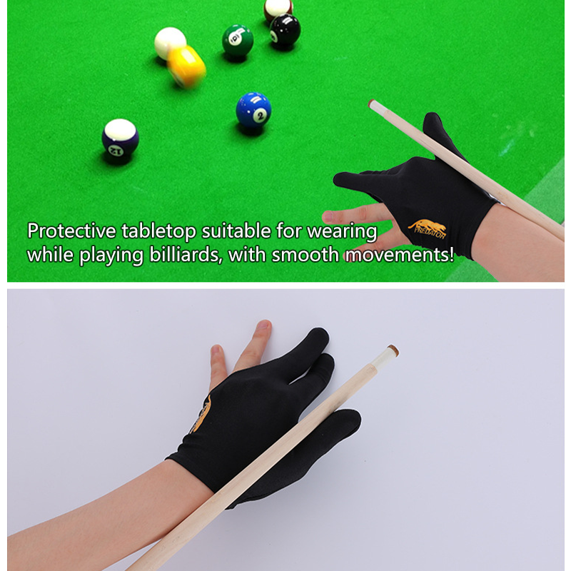 Custom Logo Three-finger Pool Cue Gloves Snooker Cue Gloves Anti-wear Billiard Gloves Spandex Left-handed and Right-handed
