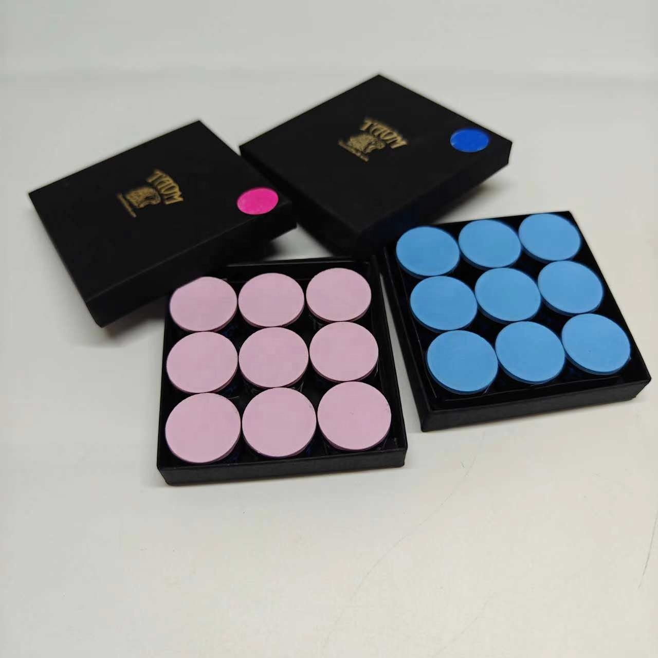Professional Round shape Blue Green Pink Colors Pool Snooker cue chalk Original TAOM chalk