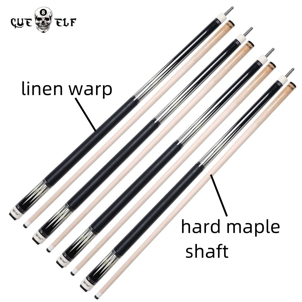 CUEELF Exquisite Billiard Pool Cue Stick Firm Linen Warp Hard Maple Shaft Standards 12.5mm Tip Size Radial Joint
