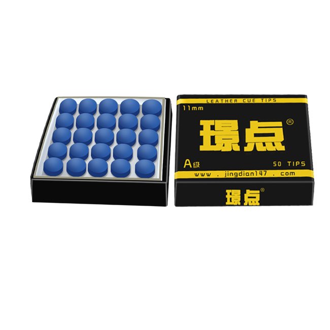 Jing Dian 50 pieces/box 10mm 11mm leather club tip snooker pool tip black 8 leather tips