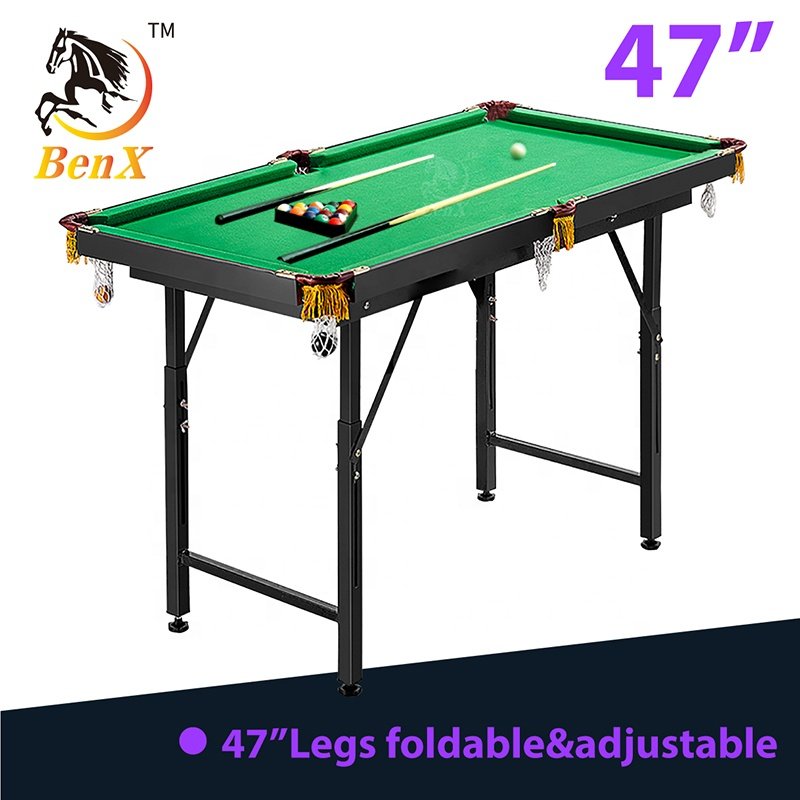 children pool table Benxiao Mini Pool table snooker table factory direct sale 120cm legs foldable& adjustable
