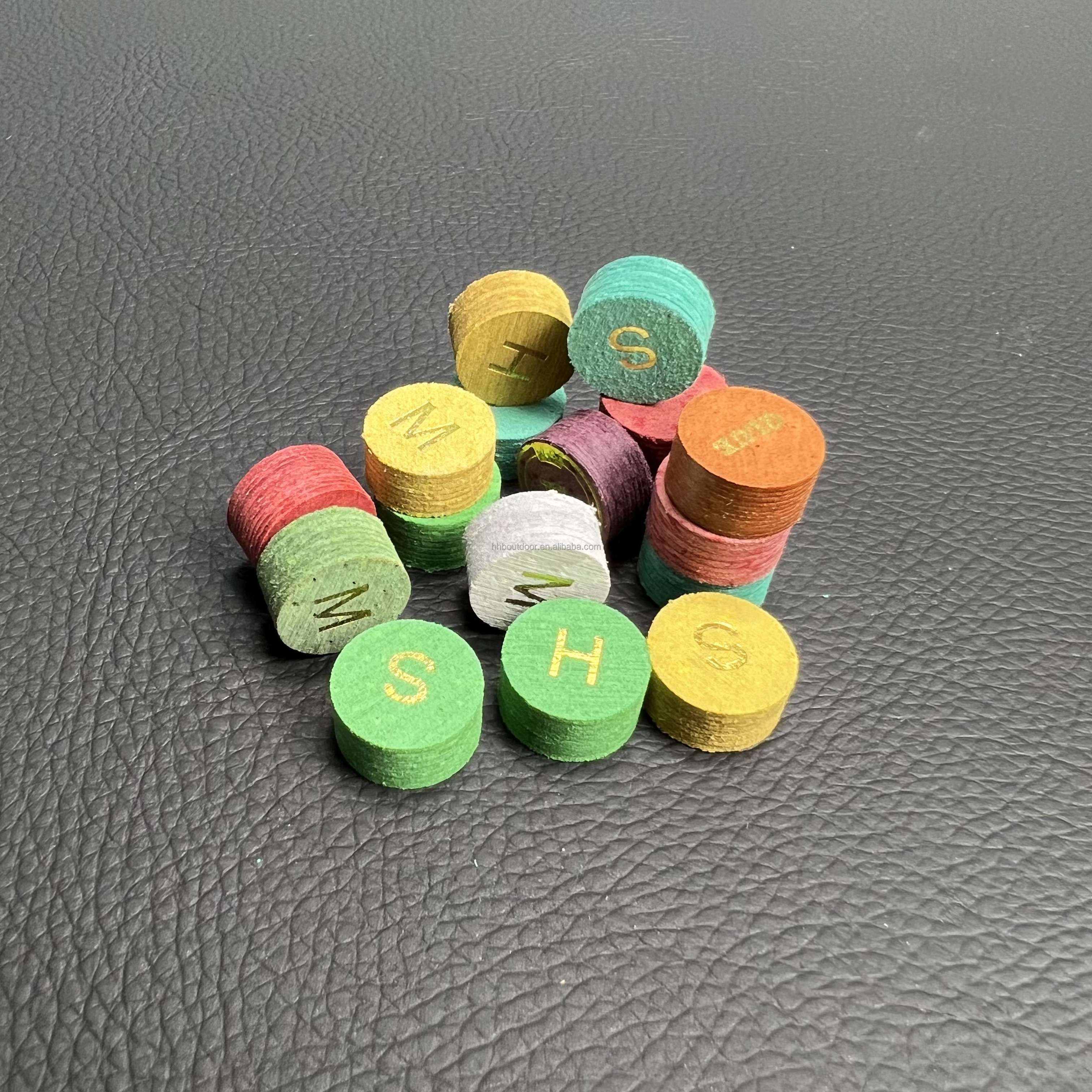 High Quality Custom Color Size Japan Pig Leather Skin 14mm Pool Cue Tips