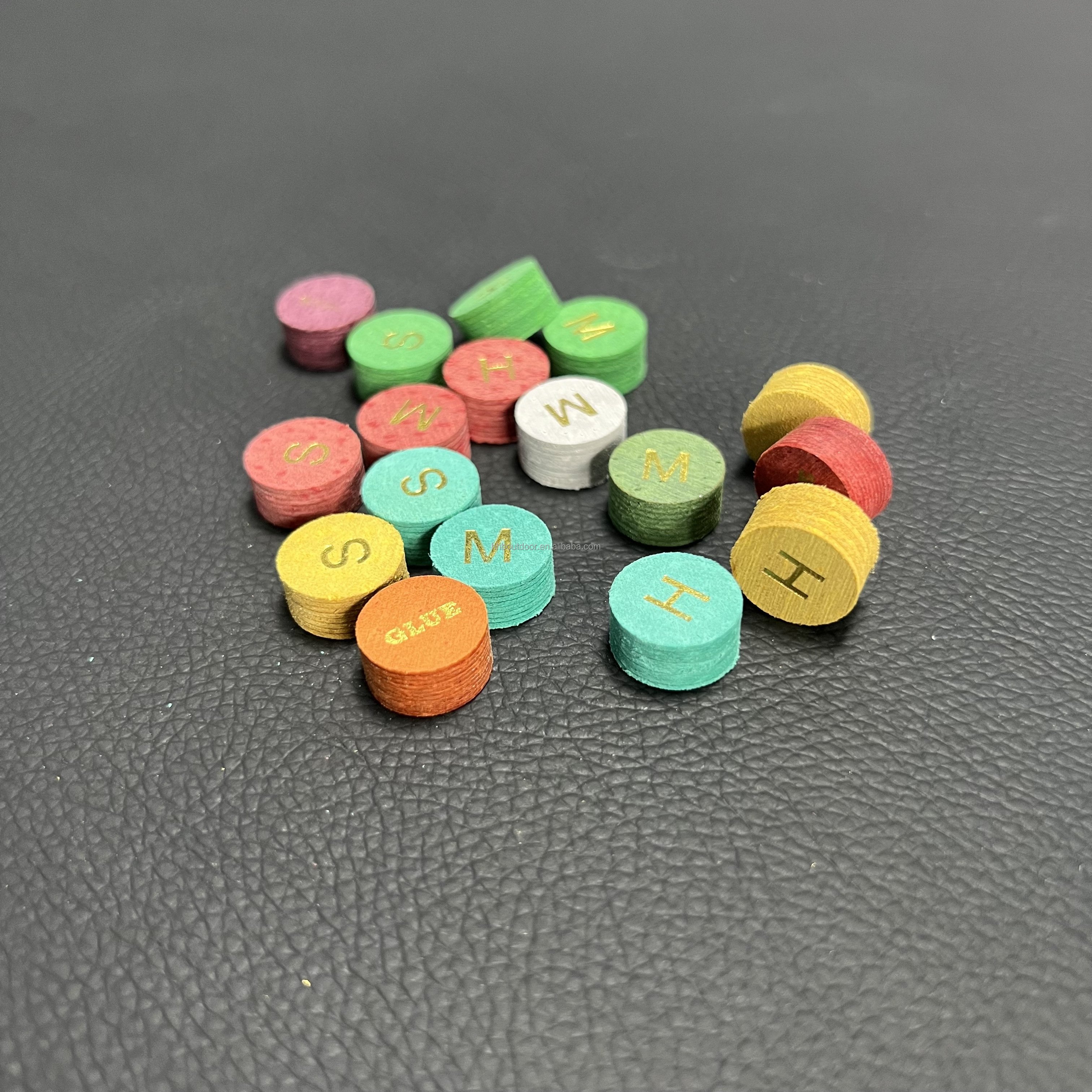 High Quality Custom Color Size Japan Pig Leather Skin 14mm Pool Cue Tips