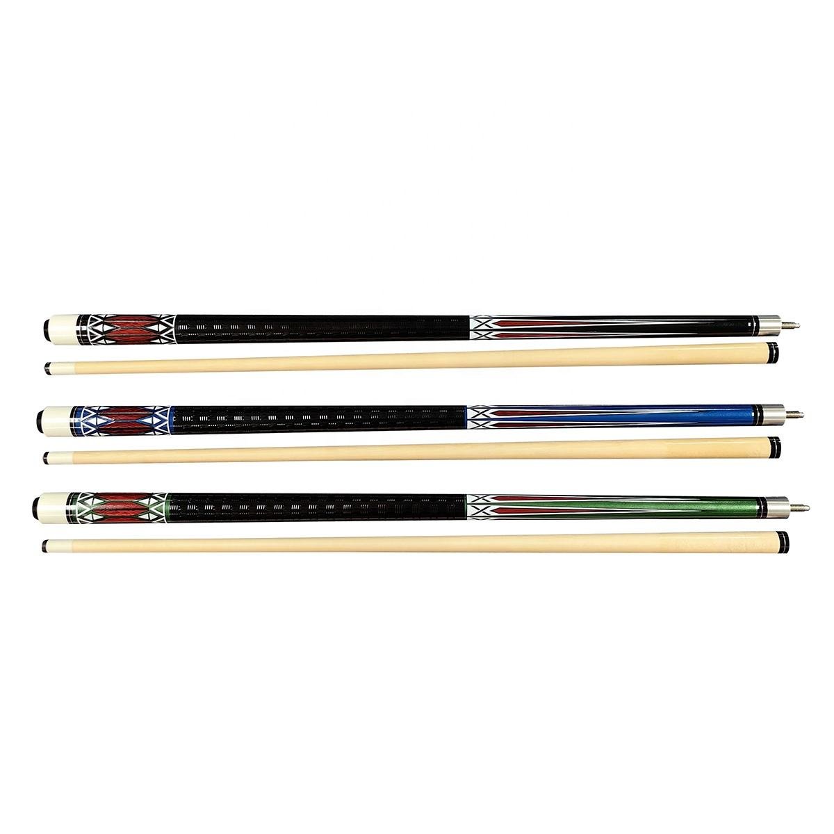 Wholesale Price 1/2-PC Colorful Billiard Maple Pool Cue with 13mm Tip For Sale