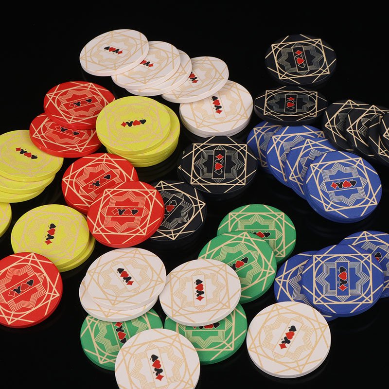 Wholesales Tournament 39mm Casino Chip Custom Logo Manufacturing Ceramic Poker Chips for Tableyop Game