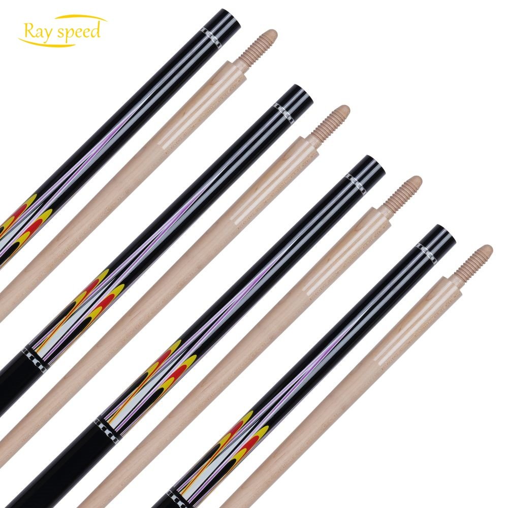 Rayspeed Professional Sticker Pool Cue Hard Maple Shaft Wood Joint 11.8 mm Tip SIze 1/2 Split Cue 142 cm