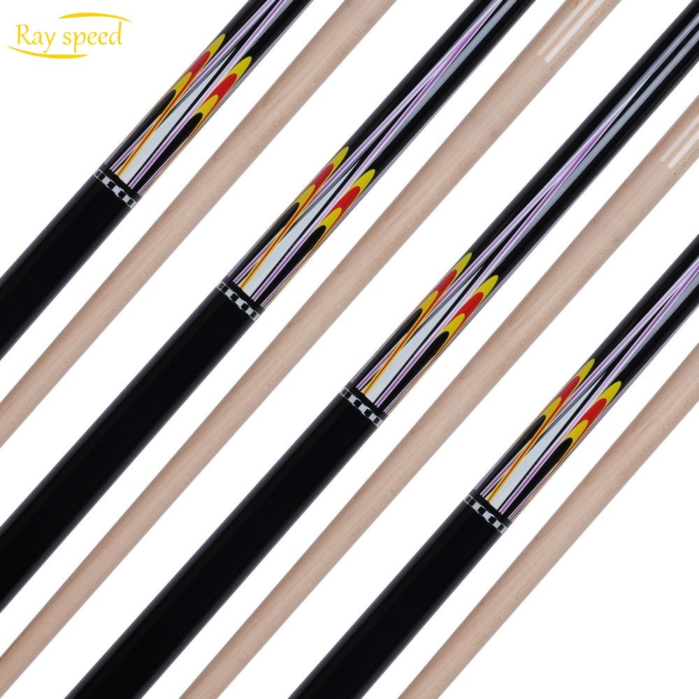 Rayspeed Professional Sticker Pool Cue Hard Maple Shaft Wood Joint 11.8 mm Tip SIze 1/2 Split Cue 142 cm