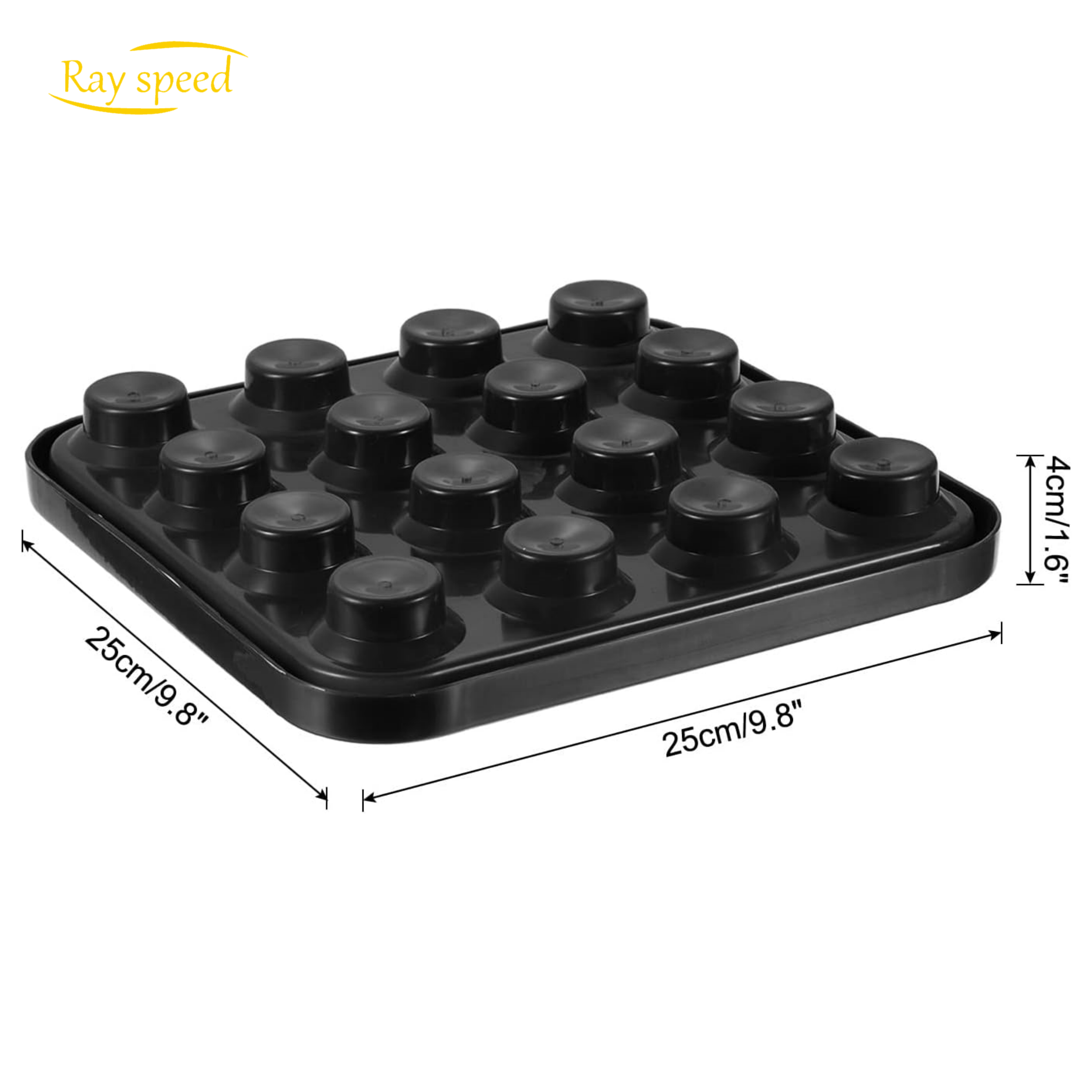 Rayspeed Pool Ball Tray, Billiard Ball Holder,Snooker Ball Storage Tray Tool Pool Table Accessory for 16 Balls(Black)