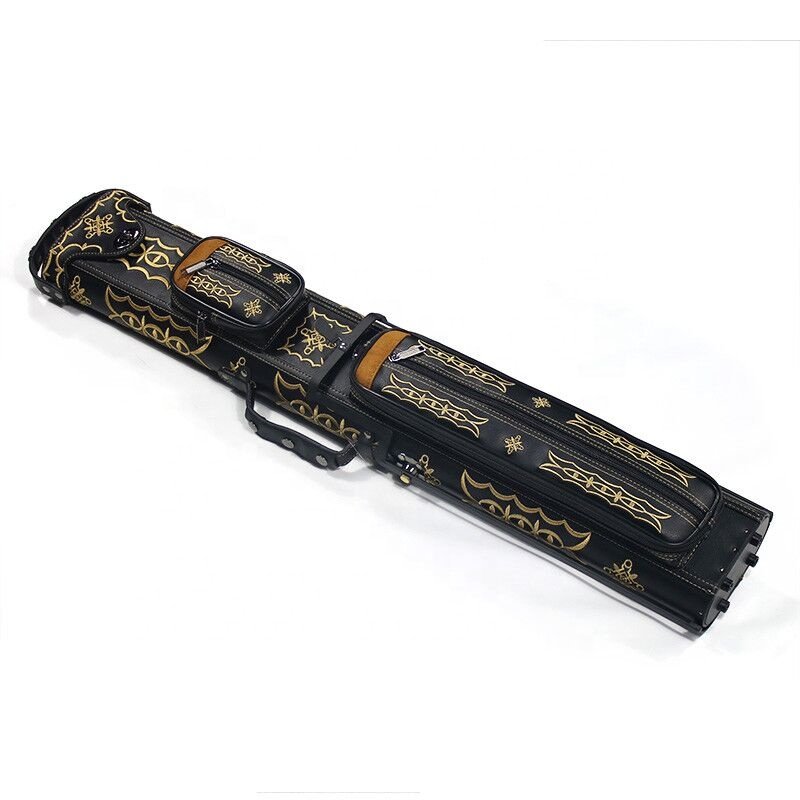 fashion embroider cue bag 2B4S pool cue case 1/2 cue carrying box set 6 holes with stands for promotion sale