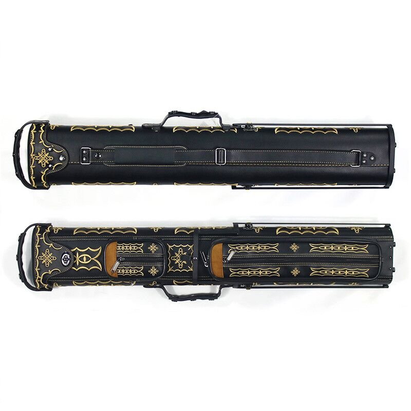 fashion embroider cue bag 2B4S pool cue case 1/2 cue carrying box set 6 holes with stands for promotion sale