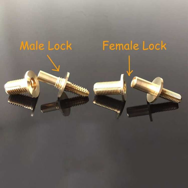 High Quality Male-Lock Pool Snooker Cue Cane Vacuum Quick Release Brass Screw Joint Pin Set