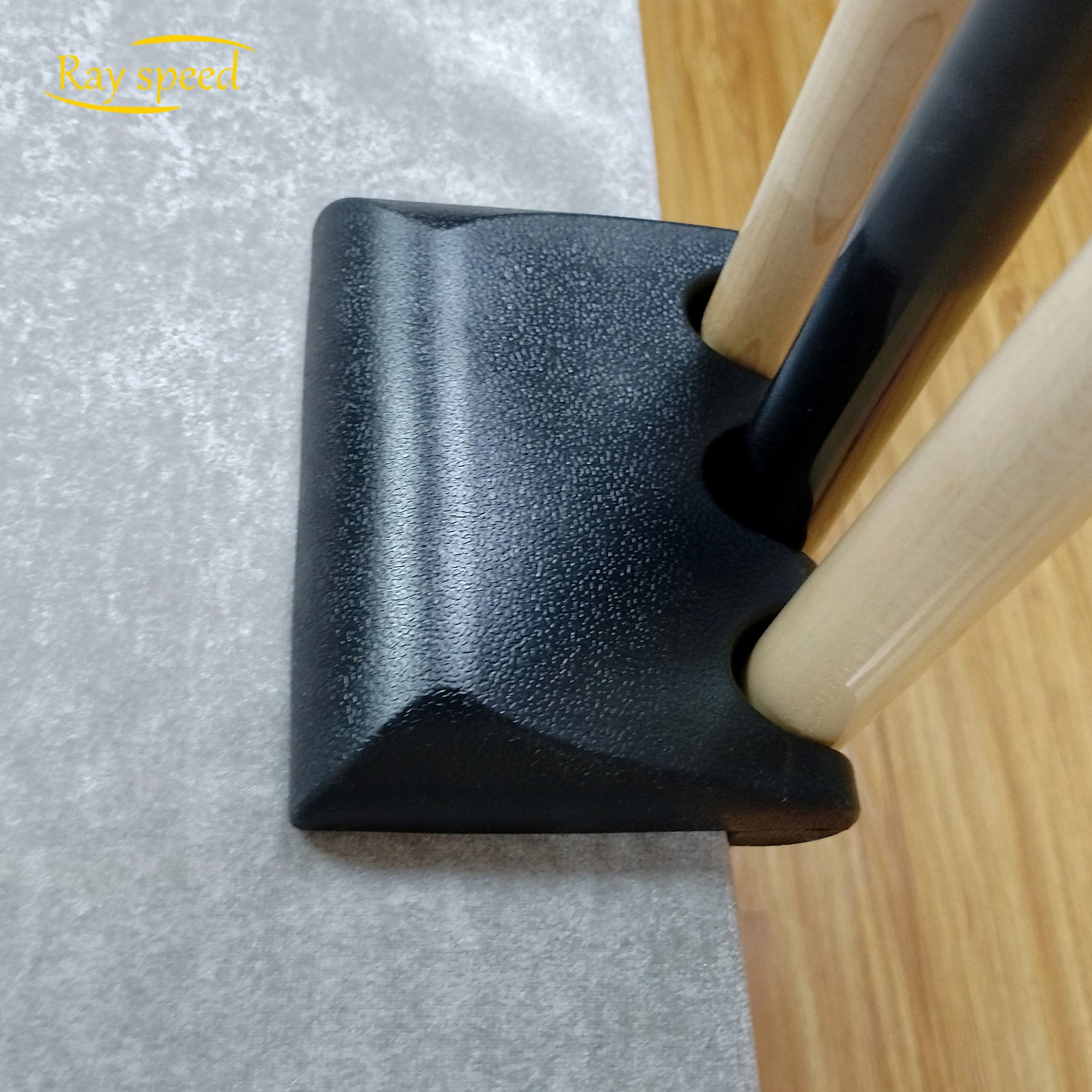 Rayspeed 3 Holes Pool Cue Holder,Portable Pool Stick Holders for Table Pool Cue Rack Claw, Non-Slip Pool Cues Stick Holder Black