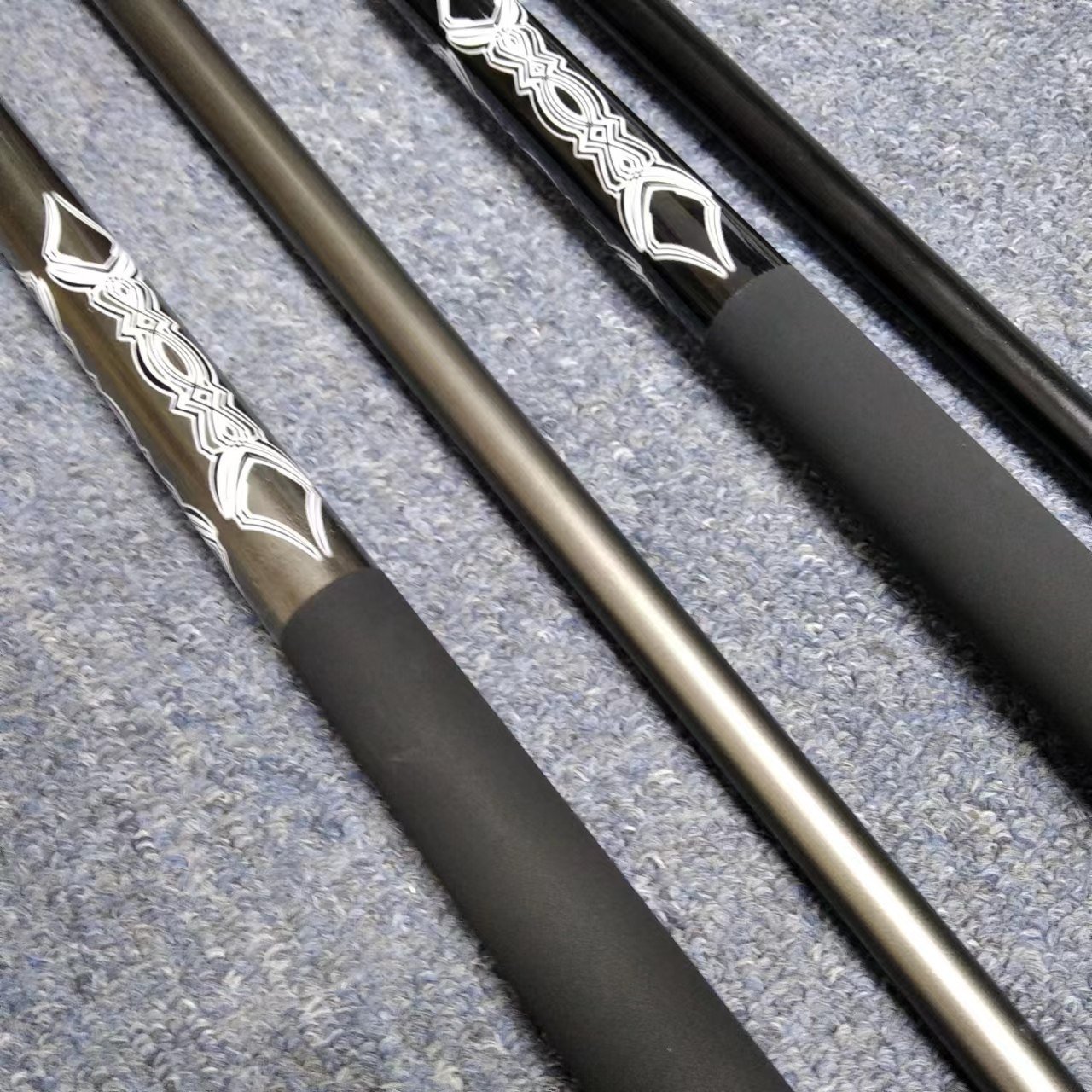 Hot Sell Black Grey Color 57inch Carbon Fiber 12mm Tip 1/2 Billiard Graphite Pool Cue stick