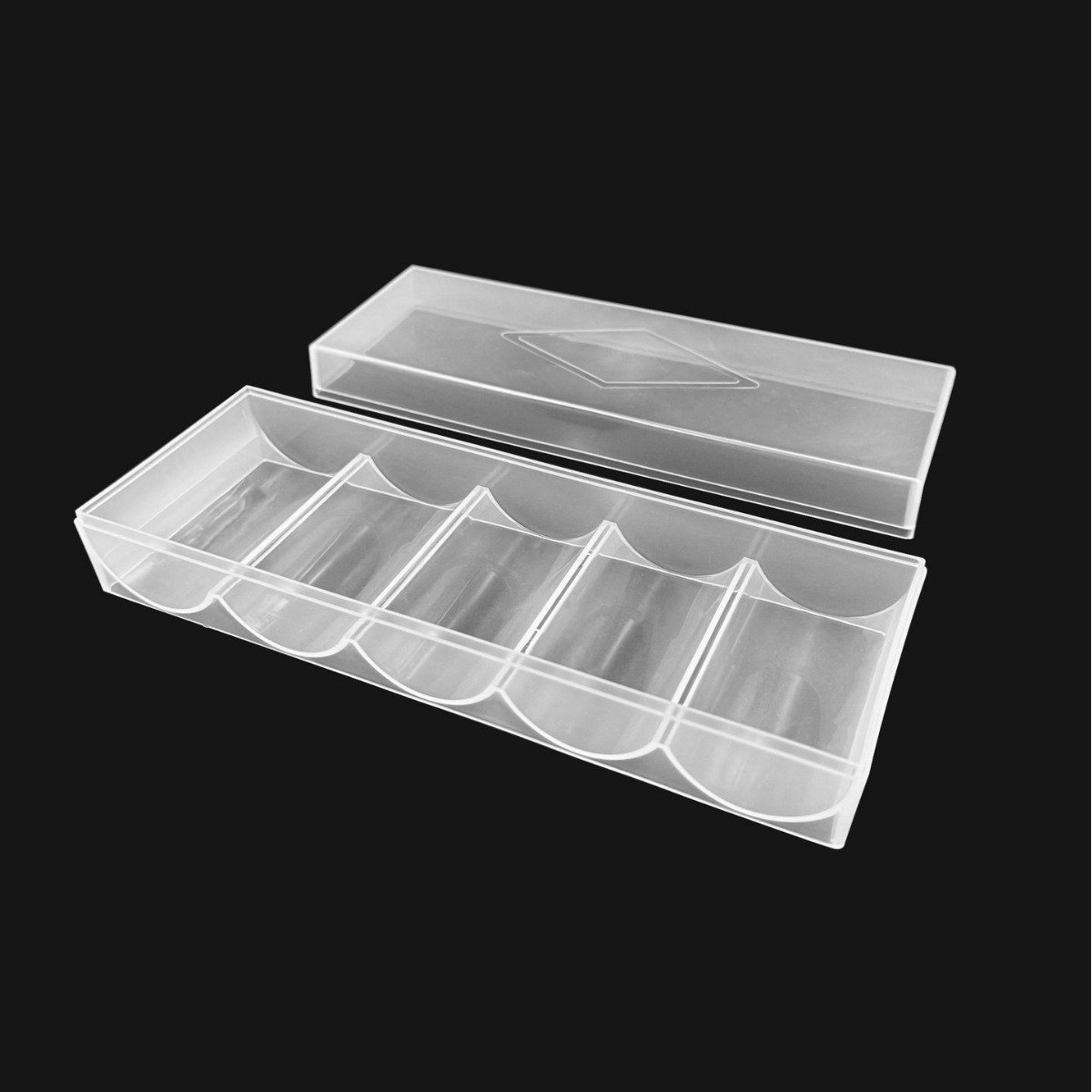 Portable Acrylic Poker Chip Case Box Plastic Poker Tray for 100pcs chips
