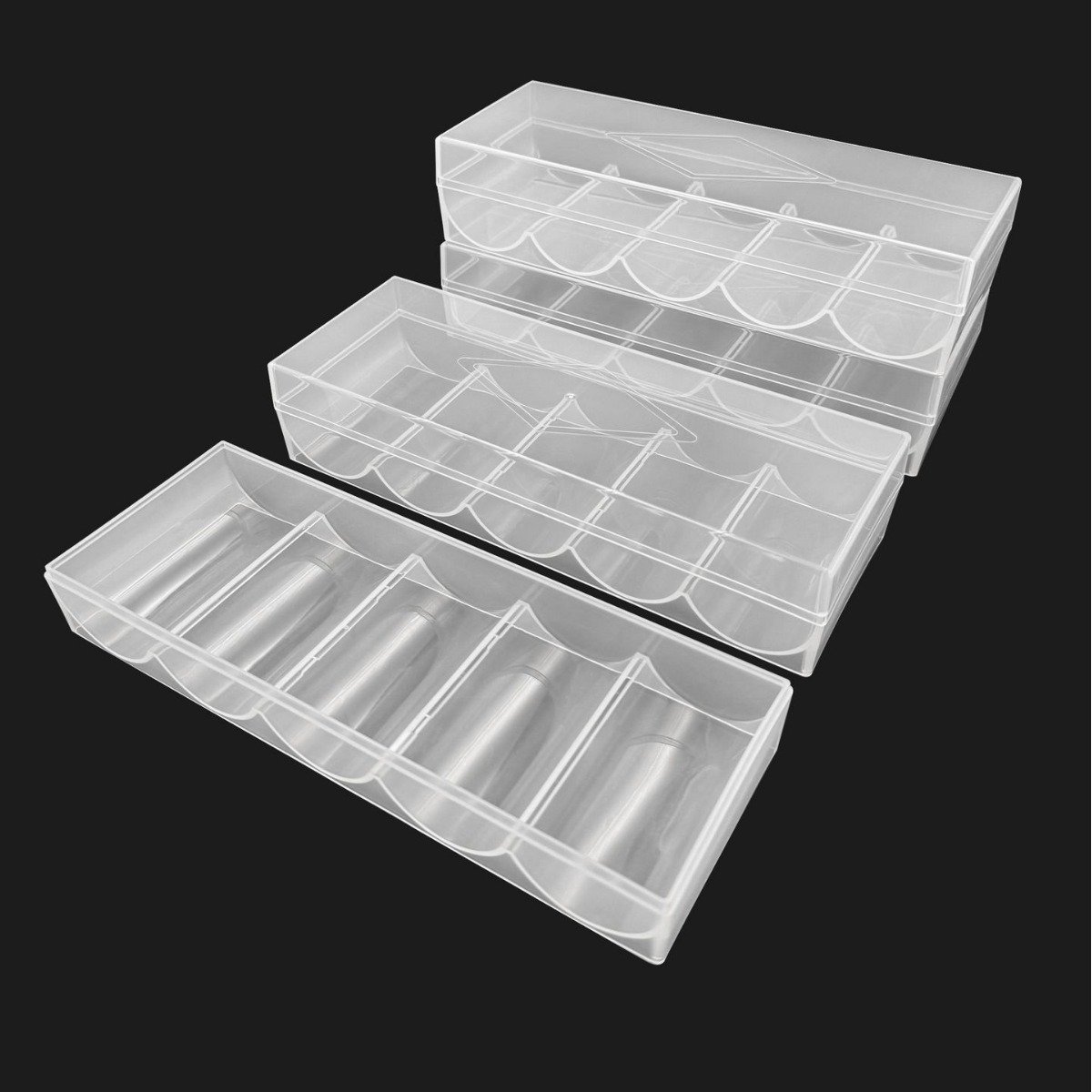 Portable Acrylic Poker Chip Case Box Plastic Poker Tray for 100pcs chips